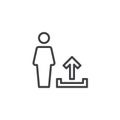 User profile upload outline icon Royalty Free Stock Photo