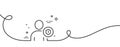 User Protection line icon. Profile Avatar sign. Continuous line with curl. Vector