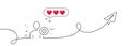 User Protection line icon. Profile Avatar sign. Continuous line with plane. Vector