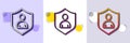 User Protection line icon. Profile Avatar sign. Halftone dotted pattern. Vector