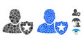 User Protection Shield Mosaic Icon of Round Dots