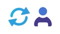 User Refresh Icon, Account Update and Profile Synchronization, vector design Generative AI Royalty Free Stock Photo