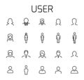 User related vector icon set.