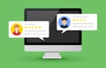 User reviews online. Customer feedback review experience rating concept. User client service message Royalty Free Stock Photo