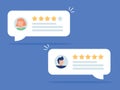 User reviews online. Customer feedback review experience rating concept. User client service message. Royalty Free Stock Photo