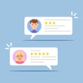 User reviews online. Customer feedback review experience rating concept. User client service message Royalty Free Stock Photo