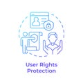User rights protection blue gradient concept icon Royalty Free Stock Photo