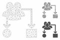 User Routing Scheme Vector Mesh Carcass Model and Triangle Mosaic Icon