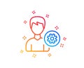 User settings line icon. Male Profile sign. Vector