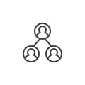 User share connection outline icon