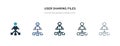 User sharing files icon in different style vector illustration. two colored and black user sharing files vector icons designed in