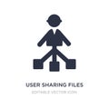 user sharing files icon on white background. Simple element illustration from People concept