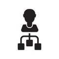 User Sharing Files Silhouette icon vector sign and symbol isolated on white background, User Sharing Files Silhouette logo concept