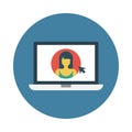 User sharing reception vector flat icon
