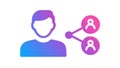 User Sharing Social Network and Connection Icon, vector design Generative AI Royalty Free Stock Photo