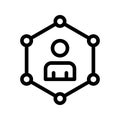 User sharing vector line icon
