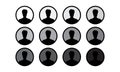 User, Silhouette head, avatar face, person icon people. set profile. Vector illustration set Royalty Free Stock Photo