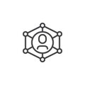 User social network outline icon