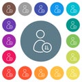 User sort ascending outline flat white icons on round color backgrounds