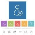 User sort ascending outline flat white icons in square backgrounds