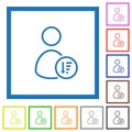 User sort descending outline flat framed icons