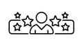 User Star Rating Icon for Feedback and Performance Evaluation, vector design Generative AI Royalty Free Stock Photo