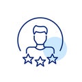 User star rating. Man with short hair. Pixel perfect, editable stroke