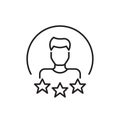 User star rating. Man with short hair. Pixel perfect icon