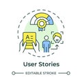User stories multi color concept icon Royalty Free Stock Photo