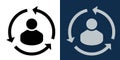 User Sync Arrows Icon Set. Profile Rotation Symbol. Refresh and Update Interface Element in Flat Style. Vector UI Design for App Royalty Free Stock Photo