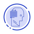 User, Think, Success, Business Blue Dotted Line Line Icon