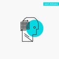 User, Think, Success, Business turquoise highlight circle point Vector icon