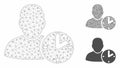 User Time Vector Mesh 2D Model and Triangle Mosaic Icon Royalty Free Stock Photo