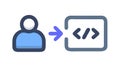 User to Code, Programming and Software Development Icon, vector design Generative AI Royalty Free Stock Photo