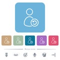 User undo outline flat icons on color rounded square backgrounds