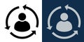 User Update Loop Icon Set. Profile Synchronization Symbol. Refresh User Interface Concept. Vector Flat User Rotation Arrows Design Royalty Free Stock Photo