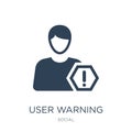 user warning icon in trendy design style. user warning icon isolated on white background. user warning vector icon simple and