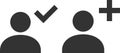 User web icon with check and add mark User profile sign vector account verified icon Royalty Free Stock Photo
