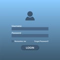 Username and password for login. Interface login. Data for authorization Royalty Free Stock Photo