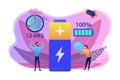 Battery runtime concept vector illustration. Royalty Free Stock Photo