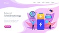 Battery runtime concept landing page. Royalty Free Stock Photo