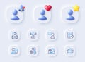 Users chat, Star and Microphone line icons. For web app, printing. Vector