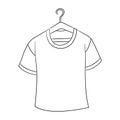 Blank T-Shirt Black and White Vector Line Art