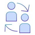 Users exchange flat icon. Users connection blue icons in trendy flat style. User switch gradient style design, designed