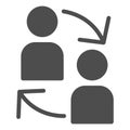 Users exchange solid icon. Users connection vector illustration isolated on white. User switch glyph style design