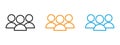 Users icon Thin line illustration set