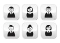 Users icons - glossy buttons set Royalty Free Stock Photo