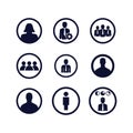 Users icons set. Vector illustration. Profile picture icons