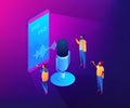 Personal voice assistant isometric 3D concept illustration.