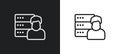 users outline icon in white and black colors. users flat vector icon from big data collection for web, mobile apps and ui